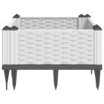 vidaXL Jardinieră de grădină cu țăruși, alb, 42,5x42,5x28,5 cm, PP vidaXL Jardinieră de grădină cu țăruși, alb, 42,5x42,5x28,5 cm, PP