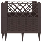 vidaXL Jardinieră de grădină cu țăruși, maro, 43,5x43,5x43,5 cm, PP vidaXL Jardinieră de grădină cu țăruși, maro, 43,5x43,5x43,5 cm, PP