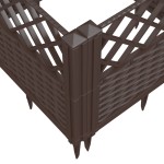 vidaXL Jardinieră de grădină cu țăruși, maro, 43,5x43,5x43,5 cm, PP vidaXL Jardinieră de grădină cu țăruși, maro, 43,5x43,5x43,5 cm, PP