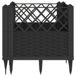 vidaXL Jardinieră de grădină cu spalier, negru, 43,5x43,5x43,5 cm, PP