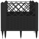 vidaXL Jardinieră de grădină cu spalier, negru, 43,5x43,5x43,5 cm, PP