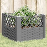 vidaXL Jardinieră grădină cu țăruși gri deschis, 43,5x43,5x43,5 cm, PP vidaXL Jardinieră grădină cu țăruși gri deschis, 43,5x43,5x43,5 cm, PP