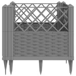 vidaXL Jardinieră grădină cu țăruși gri deschis, 43,5x43,5x43,5 cm, PP vidaXL Jardinieră grădină cu țăruși gri deschis, 43,5x43,5x43,5 cm, PP