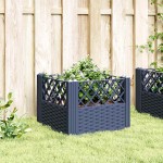 vidaXL Jardinieră de grădină cu țăruși, albastru gri, 43,5x43,5x43,5 cm, PP