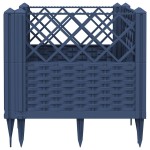 vidaXL Jardinieră de grădină cu țăruși, albastru gri, 43,5x43,5x43,5 cm, PP