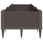 vidaXL Jardinieră de grădină cu țăruși, maro, 125x40x28,5 cm, PP vidaXL Jardinieră de grădină cu țăruși, maro, 125x40x28,5 cm, PP