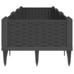 vidaXL Jardinieră de grădină cu țăruși, negru, 125x40x28,5 cm, PP vidaXL Jardinieră de grădină cu țăruși, negru, 125x40x28,5 cm, PP