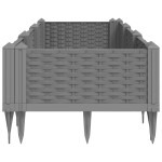 vidaXL Jardinieră grădină cu țăruși, gri deschis, 125x40x28,5 cm PP
