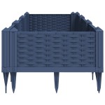 vidaXL Jardinieră de grădină cu țăruși, albastru gri, 125x40x28,5 cm, PP