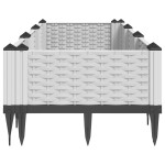 vidaXL Jardinieră de grădină cu țăruși, alb, 125x40x28,5 cm, PP