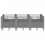 vidaXL Jardinieră grădină cu țăruși gri deschis 123,5x43,5x43,5 cm PP vidaXL Jardinieră grădină cu țăruși gri deschis 123,5x43,5x43,5 cm PP