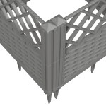 vidaXL Jardinieră grădină cu țăruși gri deschis 123,5x43,5x43,5 cm PP vidaXL Jardinieră grădină cu țăruși gri deschis 123,5x43,5x43,5 cm PP