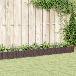 vidaXL Jardinieră de grădină cu țăruși, maro, 362,5x42,5x28,5 cm, PP vidaXL Jardinieră de grădină cu țăruși, maro, 362,5x42,5x28,5 cm, PP