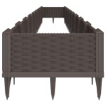 vidaXL Jardinieră de grădină cu țăruși, maro, 362,5x42,5x28,5 cm, PP vidaXL Jardinieră de grădină cu țăruși, maro, 362,5x42,5x28,5 cm, PP