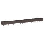 vidaXL Jardinieră de grădină cu țăruși, maro, 362,5x42,5x28,5 cm, PP vidaXL Jardinieră de grădină cu țăruși, maro, 362,5x42,5x28,5 cm, PP