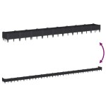 vidaXL Jardinieră de grădină cu țăruși, negru, 362,5x42,5x28,5 cm, PP