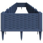 vidaXL Jardinieră de grădină cu țăruși, albastru gri, 362,5x42,5x28,5 cm, PP