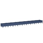 vidaXL Jardinieră de grădină cu țăruși, albastru gri, 362,5x42,5x28,5 cm, PP