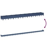 vidaXL Jardinieră de grădină cu țăruși, albastru gri, 362,5x42,5x28,5 cm, PP