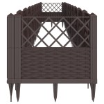 vidaXL Jardinieră de grădină cu țăruși, maro, 363,5x43,5x43,5 cm, PP vidaXL Jardinieră de grădină cu țăruși, maro, 363,5x43,5x43,5 cm, PP
