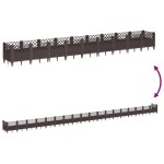vidaXL Jardinieră de grădină cu țăruși, maro, 363,5x43,5x43,5 cm, PP vidaXL Jardinieră de grădină cu țăruși, maro, 363,5x43,5x43,5 cm, PP