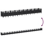 vidaXL Jardinieră de grădină cu țăruși, negru, 363,5x43,5x43,5 cm, PP vidaXL Jardinieră de grădină cu țăruși, negru, 363,5x43,5x43,5 cm, PP