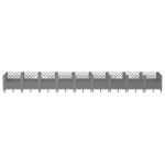 vidaXL Jardinieră grădină cu țăruși gri deschis 363,5x43,5x43,5 cm, PP