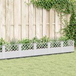vidaXL Jardinieră de grădină cu țăruși, alb, 363,5x43,5x43,5 cm, PP vidaXL Jardinieră de grădină cu țăruși, alb, 363,5x43,5x43,5 cm, PP