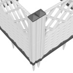 vidaXL Jardinieră de grădină cu țăruși, alb, 363,5x43,5x43,5 cm, PP vidaXL Jardinieră de grădină cu țăruși, alb, 363,5x43,5x43,5 cm, PP