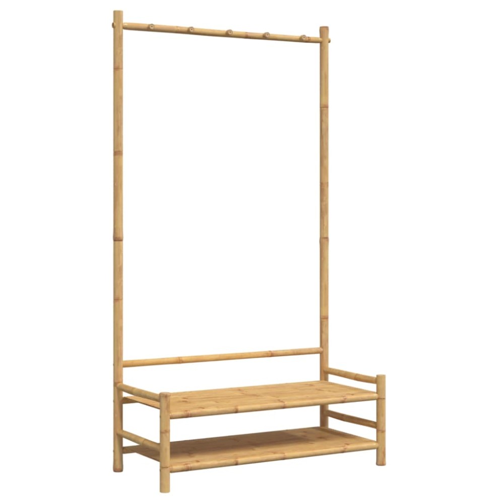 vidaXL Cuier pentru haine cu rafturi, 103x40x183 cm, bambus