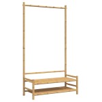 vidaXL Cuier pentru haine cu rafturi, 103x40x183 cm, bambus vidaXL Cuier pentru haine cu rafturi, 103x40x183 cm, bambus