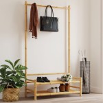 vidaXL Cuier pentru haine cu rafturi, 103x40x183 cm, bambus vidaXL Cuier pentru haine cu rafturi, 103x40x183 cm, bambus