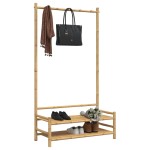 vidaXL Cuier pentru haine cu rafturi, 103x40x183 cm, bambus vidaXL Cuier pentru haine cu rafturi, 103x40x183 cm, bambus