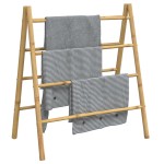 vidaXL Scară dublă pentru prosoape cu 4 trepte, 90x50x100 cm, bambus vidaXL Scară dublă pentru prosoape cu 4 trepte, 90x50x100 cm, bambus