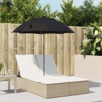 vidaXL Șezlong dublu cu perne/umbrelă de soare, bej, poliratan vidaXL Șezlong dublu cu perne/umbrelă de soare, bej, poliratan
