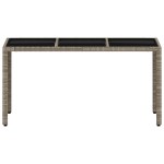 vidaXL Masă grădină blat din sticlă gri deschis 150x90x75 cm poliratan