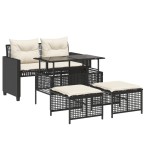 vidaXL Set canapele de grădină 4 piese cu perne negru sticlă/poliratan vidaXL Set canapele de grădină 4 piese cu perne negru sticlă/poliratan