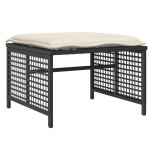 vidaXL Set canapele de grădină 4 piese cu perne negru sticlă/poliratan vidaXL Set canapele de grădină 4 piese cu perne negru sticlă/poliratan