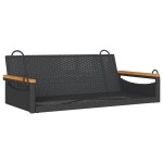 vidaXL Bancă de balansoar, negru, 109x62x40 cm, poliratan vidaXL Bancă de balansoar, negru, 109x62x40 cm, poliratan