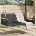 vidaXL Bancă de balansoar, negru, 109x62x40 cm, poliratan vidaXL Bancă de balansoar, negru, 109x62x40 cm, poliratan