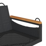 vidaXL Bancă de balansoar, negru, 109x62x40 cm, poliratan vidaXL Bancă de balansoar, negru, 109x62x40 cm, poliratan