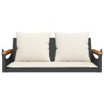 vidaXL Bancă de balansoar cu perne, negru, 109x62x40 cm, poliratan vidaXL Bancă de balansoar cu perne, negru, 109x62x40 cm, poliratan