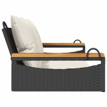 vidaXL Bancă de balansoar cu perne, negru, 109x62x40 cm, poliratan vidaXL Bancă de balansoar cu perne, negru, 109x62x40 cm, poliratan