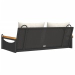 vidaXL Bancă de balansoar cu perne, negru, 109x62x40 cm, poliratan vidaXL Bancă de balansoar cu perne, negru, 109x62x40 cm, poliratan