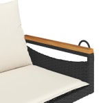 vidaXL Bancă de balansoar cu perne, negru, 109x62x40 cm, poliratan vidaXL Bancă de balansoar cu perne, negru, 109x62x40 cm, poliratan
