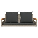 vidaXL Bancă de balansoar cu perne, gri, 109x62x40 cm, poliratan vidaXL Bancă de balansoar cu perne, gri, 109x62x40 cm, poliratan