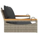 vidaXL Bancă de balansoar cu perne, gri, 109x62x40 cm, poliratan vidaXL Bancă de balansoar cu perne, gri, 109x62x40 cm, poliratan
