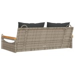 vidaXL Bancă de balansoar cu perne, gri, 109x62x40 cm, poliratan vidaXL Bancă de balansoar cu perne, gri, 109x62x40 cm, poliratan