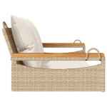 vidaXL Bancă de balansoar cu perne, bej, 109x62x40 cm, poliratan vidaXL Bancă de balansoar cu perne, bej, 109x62x40 cm, poliratan