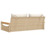 vidaXL Bancă de balansoar cu perne, bej, 109x62x40 cm, poliratan vidaXL Bancă de balansoar cu perne, bej, 109x62x40 cm, poliratan